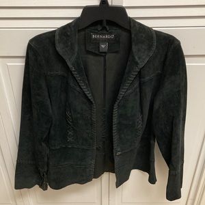 Genuine Leather Jacket! Bernardo Black Lace Up Leather Jacket